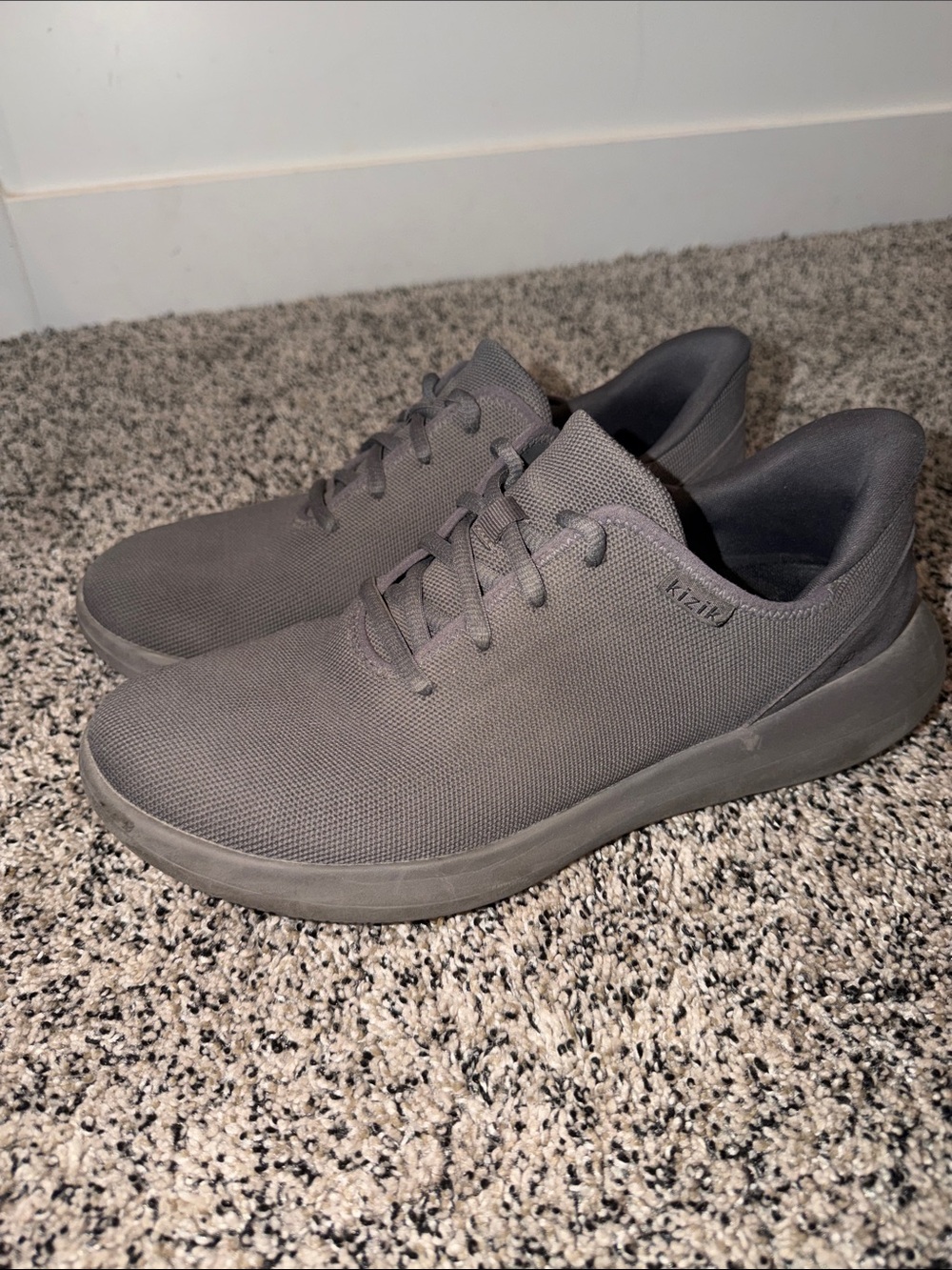 Kizik Madrid Eco Gray Knit Hands Free Slip-On Sneakers Men's Size 10